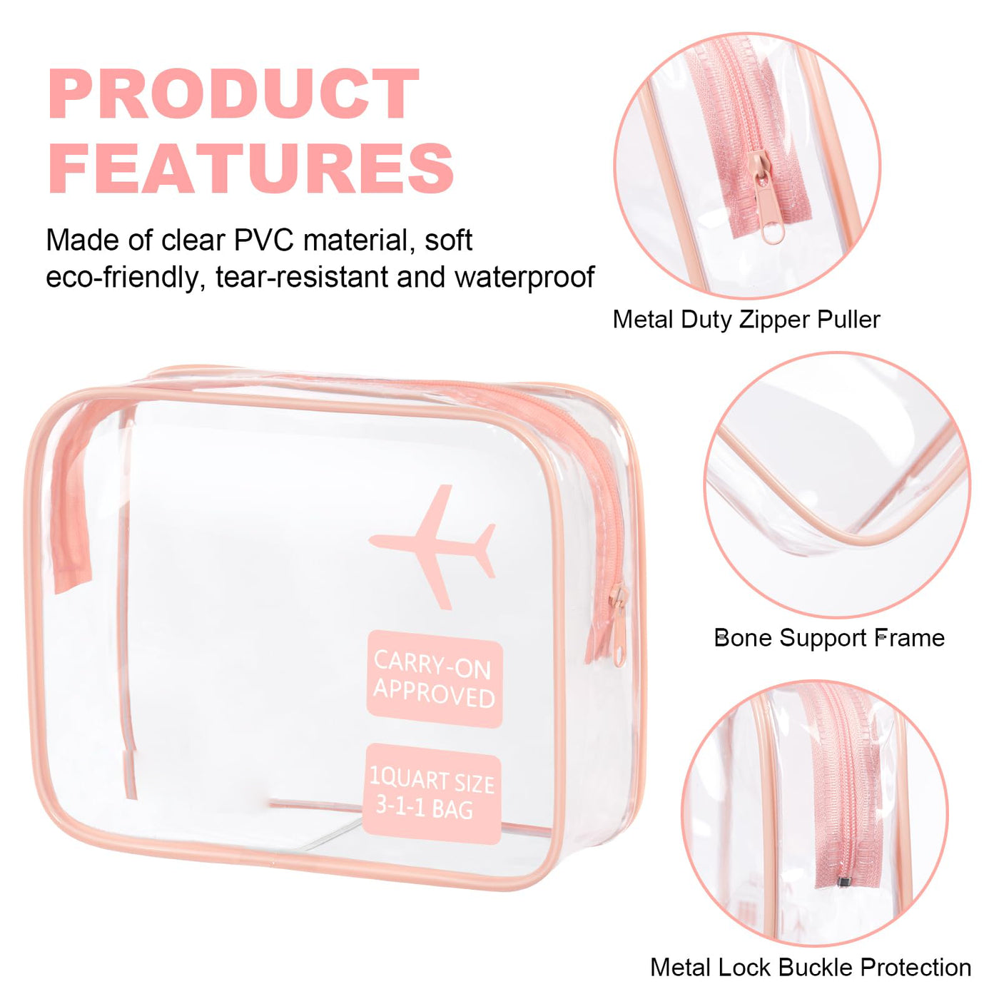 2 Stück Kulturtasche Transparent, Flugzeug PVC Kosmetiktasche Wasserdicht