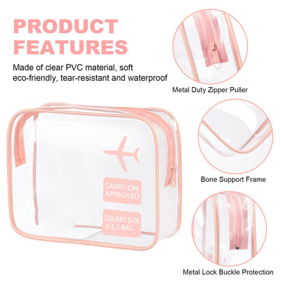 2 Stück Kulturtasche Transparent, Flugzeug PVC Kosmetiktasche Wasserdicht