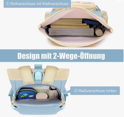 Rolltop Rucksack Kinder Kindergarten Rucksack Erweiterbare Kapazität Kleiner Schulrucksack