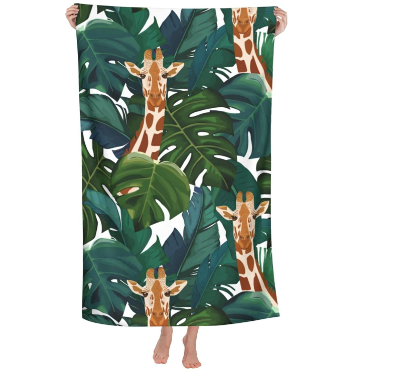 Serviette de plage en microfibre avec sac