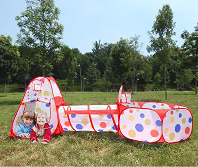 3-Piece Children's Play Tent Tunnel Playground Pop-up Playhouse Kids Tent with Crawling Tunnel