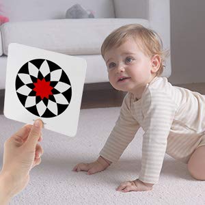 Carte Flashcard pour bébé à fort contraste, carte d'activité d'apprentissage de stimulation visuelle colorée pour les bébés