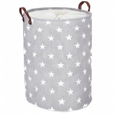 Paniers à Linge de Rangement Ronds Pliables, Coton