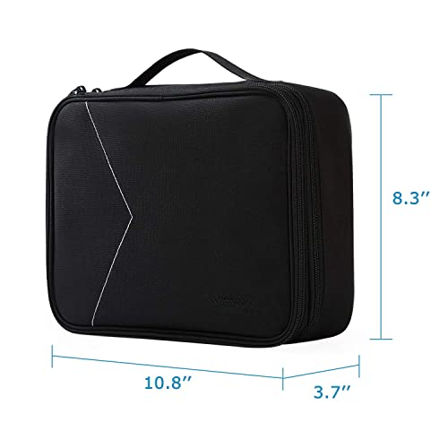 Cable Bag, Double Layer Electronics Organizer Travel Electronic Bag for Cable, Charger, Ipad, Ipad Air, Tablet up to 10.5 Inch, Adapter, Mouse, SD Cards