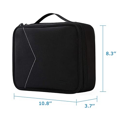 Cable Bag, Double Layer Electronics Organizer Travel Electronic Bag for Cable, Charger, Ipad, Ipad Air, Tablet up to 10.5 Inch, Adapter, Mouse, SD Cards