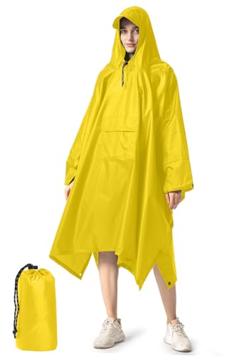 Regencape Regenmantel Regenjacke Wasserdicht Wandern Radfahren Outdoor 3in1 Mehrzweck