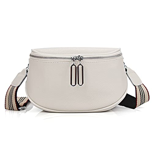 Crossbody Bag Breiter Riemen, Leder Umhängetasche, Fanny Pack Stylish, Handtasche Umhängetasche mit Karabiner-Schulterriemen