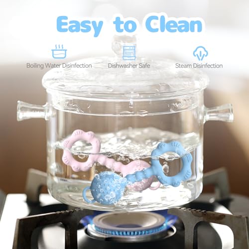 Hochet et jouet de dentition 2-en-1 pour apaiser les gencives douloureuses et amuser les tout-petits