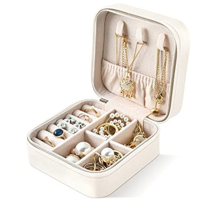 Schmuckkästchen Reise, Schmuckbox Klein für Ringe Ohrringe mit Spiegel Jewelry Box