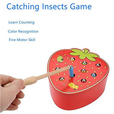 Wooden toy insect catching game Early learning toy