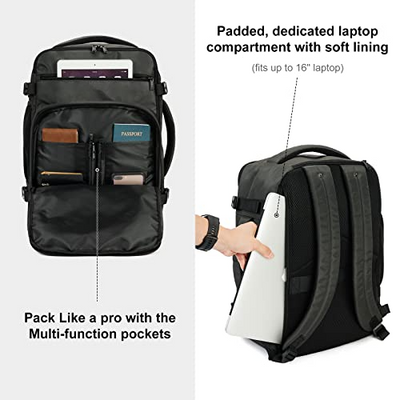 Backpack for Ryanair Aeroplane Travel Backpack Hand Luggage Laptop Daypacks PET Recycled Environmentally Friendly Backpack Waterproof Under Seat 20 L