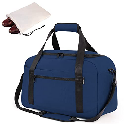 Hand Luggage 40 x 20 x 25 cm for Ryanair Travel Bag for Aeroplane Under Seat Hand Luggage Suitcase PET Recycled Environmentally Friendly Travel Bag Weekender Bag, blue