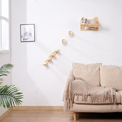 Cat wall steps, 2 pieces indoor cat ladder step posts, for climbing, wall mounted cat furniture