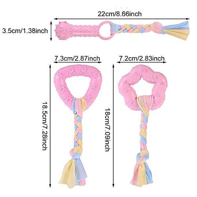Jouet pour chien, jouet à mâcher pour chiens, jouet à mâcher agressif pour chiots/petits et moyens chiens avec balle et cordes en coton.