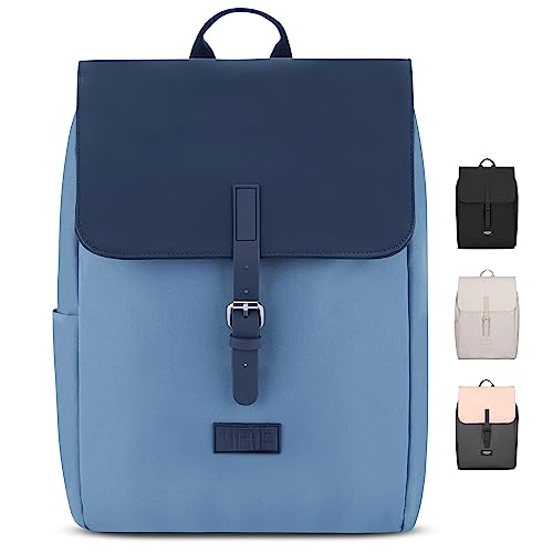 Backpack Small Blue - Ida - Small backpack for leisure, university or city - With laptop compartment (up to 13 inches) - Elegant & Sustainable - Water repellent