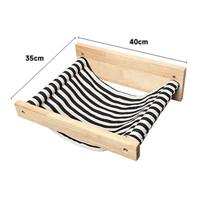 Cat hammock wall, Large cat shelf for wall mounting, made of solid rubber wood, Modern cat bed for sleeping, playing and lounging