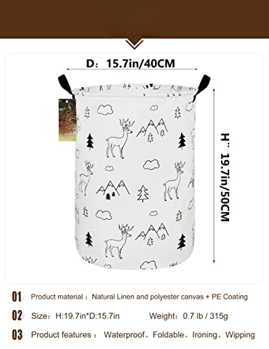 Laundry Hamper,Large Canvas Fabric Lightweight Storage Basket Toy Organizer Dirty Clothes Collapsible Waterproof