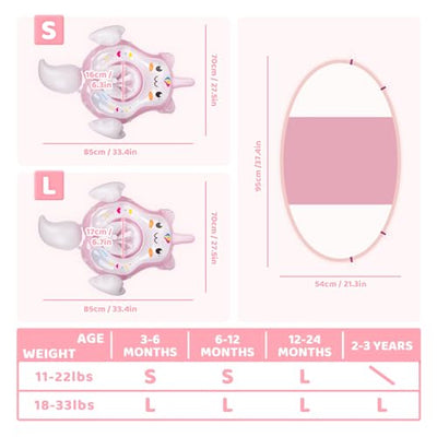 Schwimmring Baby mit UPF50+ Sonnendach, Schwimmhilfe Baby für den Pool, verstellbarer Sicherheitssitz