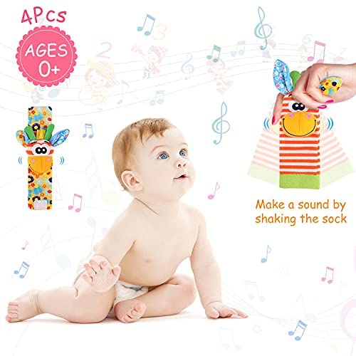 Baby rattle toy wrist and socks, rattle baby soft toys development toy