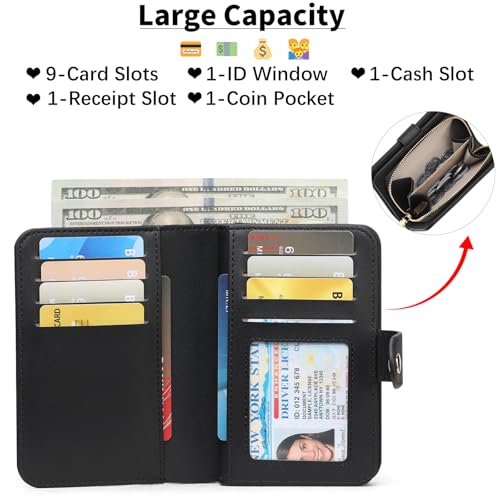 Wallet Zipper with Coin Pocket & RFID Protection