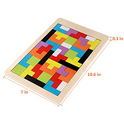 Wooden puzzle 40 pieces puzzle brain training toy for kids, wooden puzzle box brain game building block intelligence