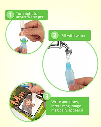 Alphabet cartes à colorier dans l'eau, Aqua Painting Doddle flashcards, dessin de 26 lettres ABC mots, jouet d'apprentissage éducatif