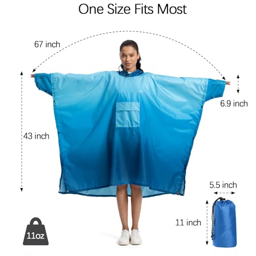 Rain cape Raincoat Rain jacket Waterproof Hiking Cycling Outdoor 3in1 Multipurpose