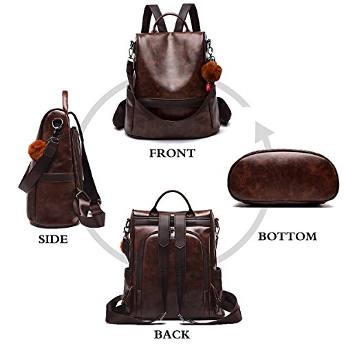 Soft PU Leather Backpack Handbag Shoulder Bag Multifunction Anti Theft Bag Waterproof Backpack