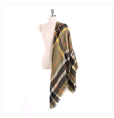 scarf thick knitted scarf plaid neckerchief scarf poncho
