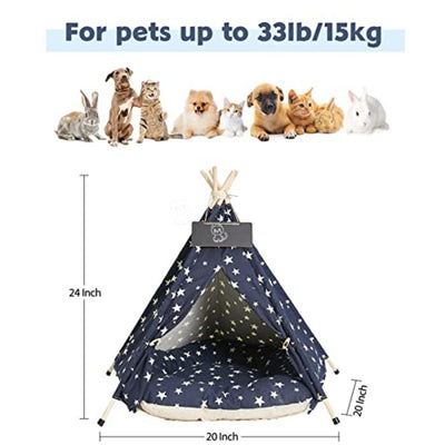 Tentes de luxe pour chiens, grotte pour chiens et maisons pour animaux de compagnie avec oreiller et panneau