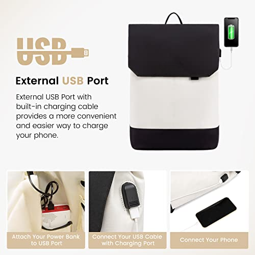 Work Backpack Teacher Bag, 15.6 Inch Work Bag with USB Charging Port & Laptop Compartment, Anti Theft Backpack Handbags