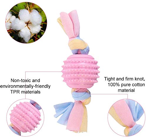 Jouet pour chien, jouet à mâcher pour chiens, jouet à mâcher agressif pour chiots/petits et moyens chiens avec balle et cordes en coton.