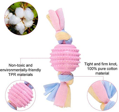 Jouet pour chien, jouet à mâcher pour chiens, jouet à mâcher agressif pour chiots/petits et moyens chiens avec balle et cordes en coton.