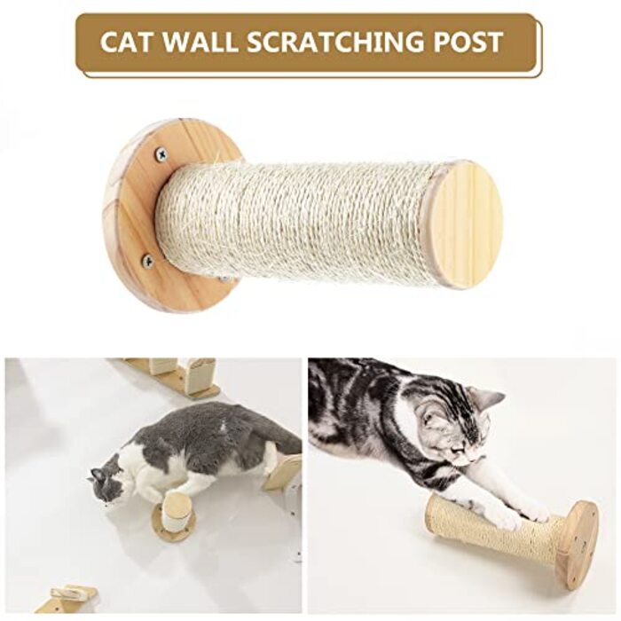 Cat wall steps, 2 pieces indoor cat ladder step posts, for climbing, wall mounted cat furniture