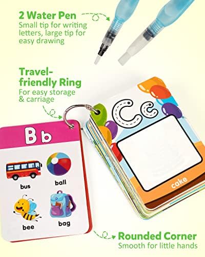 Alphabet cartes à colorier dans l'eau, Aqua Painting Doddle flashcards, dessin de 26 lettres ABC mots, jouet d'apprentissage éducatif