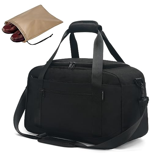 Bagage à main 45 x 36 x 20 cm pour Ryanair Sac de voyage pour l'avion Bagage à main sous le siège Valise PET recyclé Sac de voyage respectueux de l'environnement Weekender Bag, noir