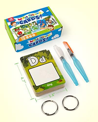 Alphabet cartes à colorier dans l'eau, Aqua Painting Doddle flashcards, dessin de 26 lettres ABC mots, jouet d'apprentissage éducatif