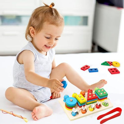 3-in-1 wooden toy, educational toy, peg puzzle, developmental toy