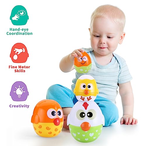 8 PCS egg stacking tower ，stacking game educational toy gift for babies