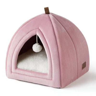 Cat cave big cats - Foldable cat bed with washable pillows, cat tent for kittens small, medium pet, soft and warm cat house for indoors, 38x38x38cm