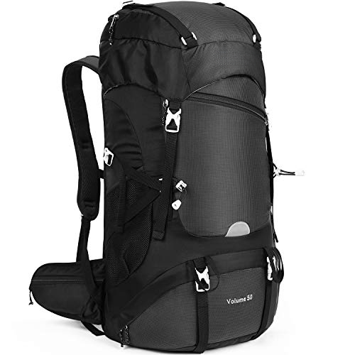 Hiking Backpack 50L, Waterproof Trekking Backpack Travel Backpack Outdoor Hiking Backpack With Rain Cover, Backpacker Backpack For Hiking, Climbing, Camping, Travel Sports