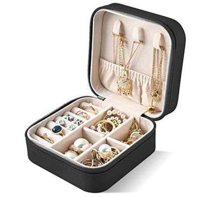 Schmuckkästchen Reise, Schmuckbox Klein für Ringe Ohrringe mit Spiegel Jewelry Box