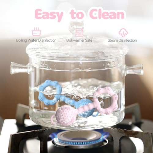 Hochet et jouet de dentition 2-en-1 pour apaiser les gencives douloureuses et amuser les tout-petits