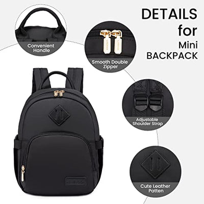 Backpack, Waterproof Small Backpacks Bag 2 in 1 Daypack Elegant, Modern School Backpack Travel Backpack