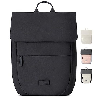 Backpack Small Black - Ronja - Modern day backpack with laptop compartment for university business city - 10L - Sustainable - Water repellent