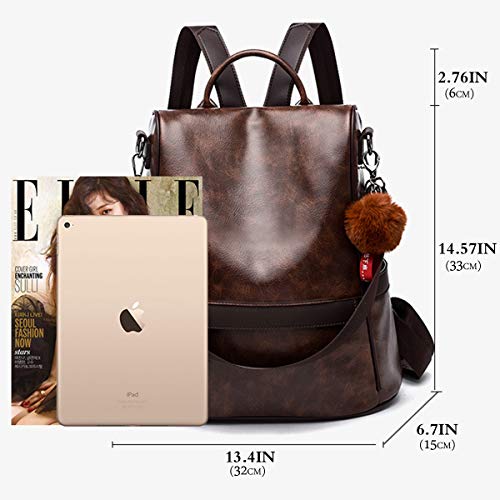 Soft PU Leather Backpack Handbag Shoulder Bag Multifunction Anti Theft Bag Waterproof Backpack