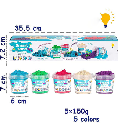 5 Colors Colorful Sand Set, 5 Sand Dough Accessories - Play Sand for Indoors, Magic Kneading Sand Gifts for Children