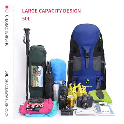 50L Lightweight Waterproof Hiking Backpack, Outdoor Sports Daypack Travel Bag for Climbing Camping Traveling