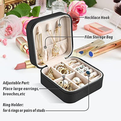 Schmuckkästchen Reise, Schmuckbox Klein für Ringe Ohrringe mit Spiegel Jewelry Box