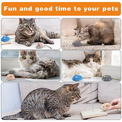 Jouet souris pour chat, souris en peluche 9 pièces avec herbe à chat, jouet interactif pour chats et chatons